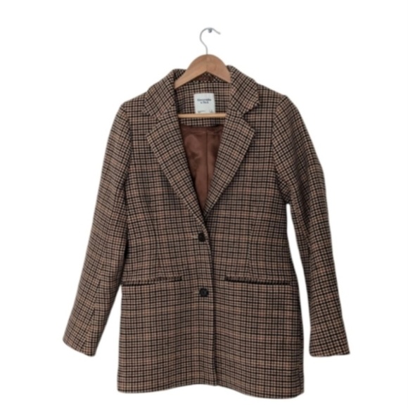Abercrombie Double Button Houndstooth Blazer Jacket - Picture 3 of 5